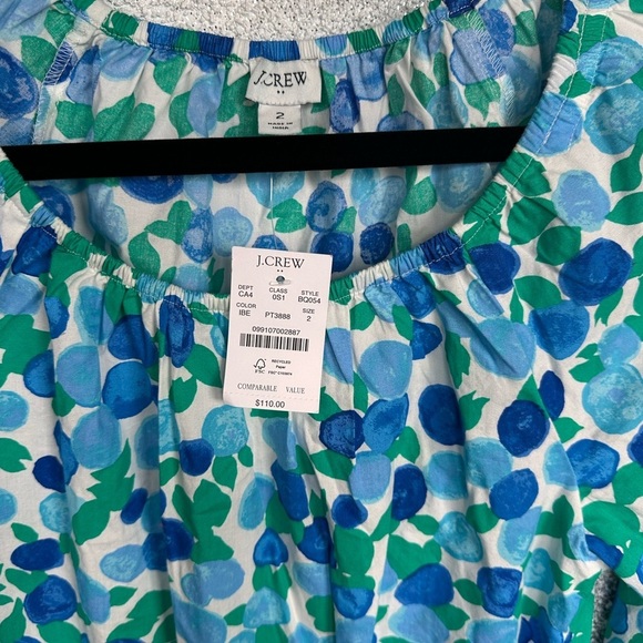 J. Crew Blue 3/4 Sleeve Bishop Sundress - Picture 5 of 8